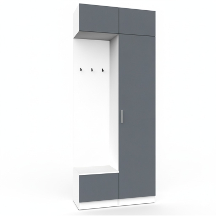 Набор мебели для прихожей "Марсель-201" МР 01-201 В2490 Ш1000 Г420 (ЛДСП Графит серый) Набор мебели для прихожей "Марсель-201" МР 01-201 В2490 Ш1000 Г420 (ЛДСП Графит серый)